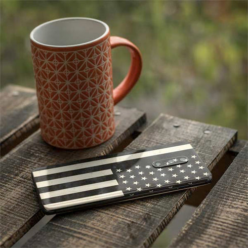 Black & White USA Flag OnePlus 7 Pro Skin
